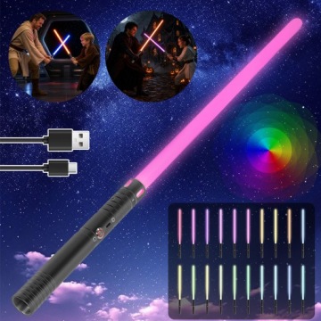 Меч Світловий Rgb Зі звуковими ефектами На Косплей Чорного кольору