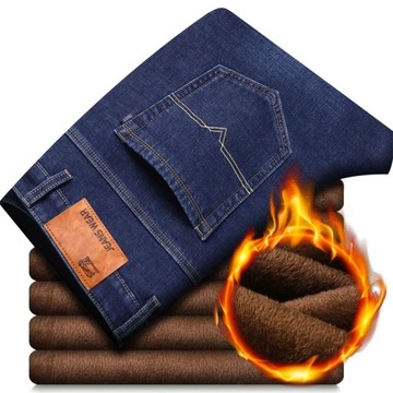 Men's Thermal Jeans Winter Snow Warm Plush Stretch