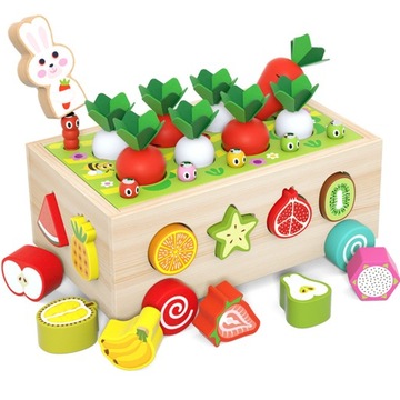 GRA LOGICZNA ZRĘCZNOŚCIOWA SORTER MARCHEWKI I ROBACZKI MONTESSORI