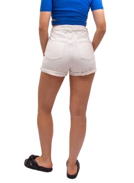 krótkie spodenki JEANSOWE damskie dżinsowe SZORTY bermudy białe 42 XL FIRI
