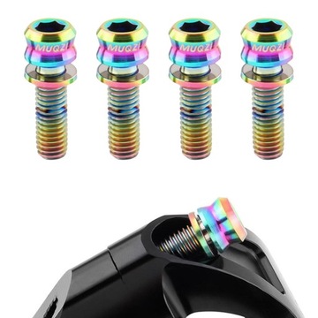 4 szt. Mostek kierownicy roweru śruby tytanowe M6 motocykl M5 17 wielokolorowy