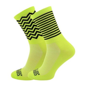 SKARPETKI SUPPORT SPORT ZIG ZAG LIME 36-38