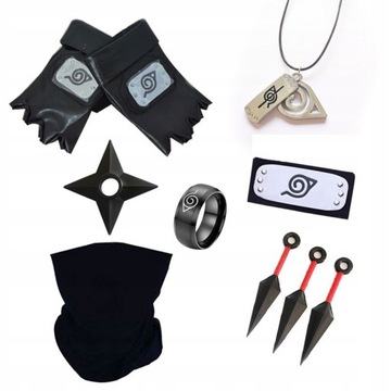 NARUTO ZESTAW KAKASHI KUNAI RĘKAWICZKI MASKA