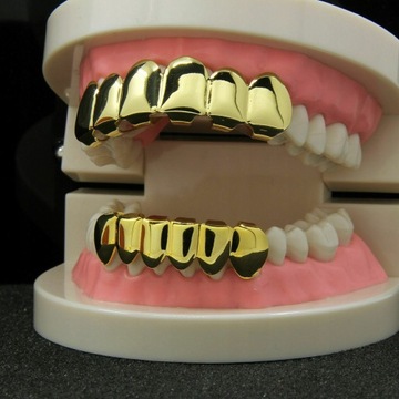 Хип-хоп Gold Teeth Grillz Set Top Bottom Toot