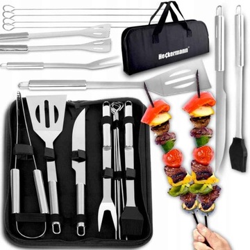 ZESTAW DO GRILLOWANIA W ETUI AKCESORIA PRZYBORY DO GRILLA 9w1