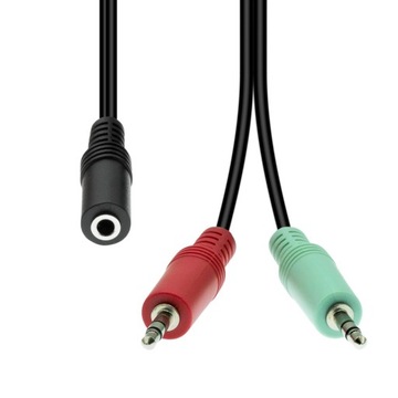 Kabel ProXtend Mini-Jack 4-Pin to 2x 3-Pin F-M 0.4m