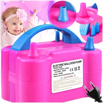 Мощный электрический насос для надувания воздушных шаров, 2 быстрые насадки.