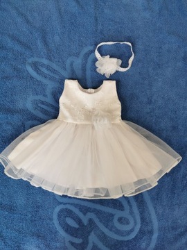 Платье для крещения Тюль Повязка на голову 62