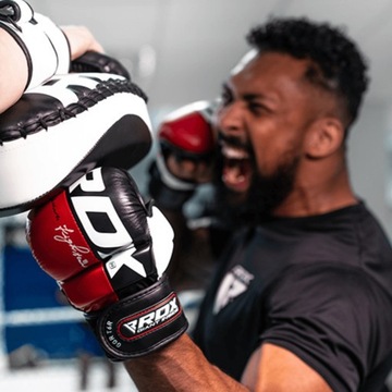 RDX T6 ПЛОТНЫЕ КОЖАНЫЕ СПАРРИНГОВЫЕ ПЕРЧАТКИ ММА КРАСНЫЕ M