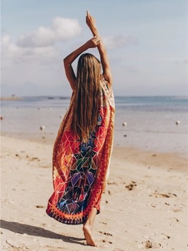 ЛЕТНЕЕ ПЛАТЬЕ ПАРЕО БОХО, ЧЕХОЛ, ДЛИННАЯ ПЛЯЖНАЯ ТУНИКА, FLEETY beach C2