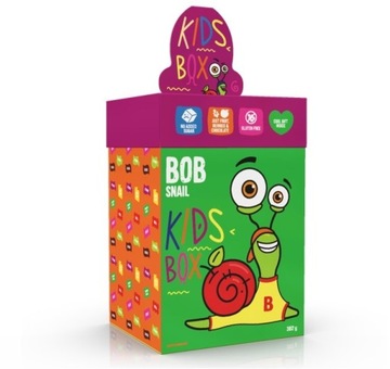 BOB SNAIL KIDS BOX Z ZABAWKĄ I GRĄ ZESTAW SŁODYCZY BEZ DODATKU CUKRU 382g
