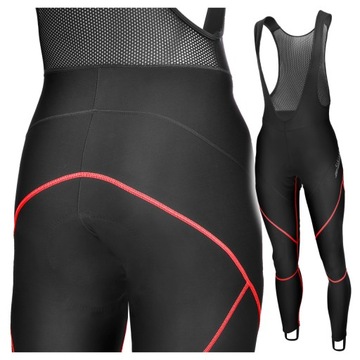 Spodnie Rowerowe XL na Rower Kolarskie na Szelkach Długie Męskie z Wkładką