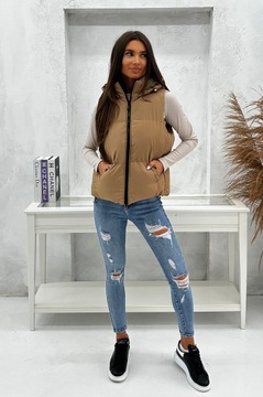 DZ3151 r L ЖЕНСКИЙ УТЕПЛЕННЫЙ ЖИЛЕТ С МАКСИМАЛЬНЫМИ РУКАВАМИ