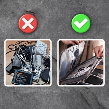 ORGANIZER PODRÓŻNY TORBA ETUI NA ŁADOWARKI KABLE