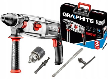 GRAPHITE MŁOTOWIERTARKA MŁOT WIERTARKA SDS+ 800W 58G529 AKCESORIA 3,2J