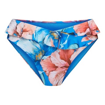 Dół bikini falbanka kwiaty majtki figi w literę V niebieskie Bae Esotiq L