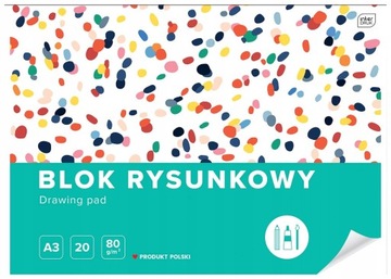 Biały Blok Rysunkowy A3 20 kartek 80g Interdruk