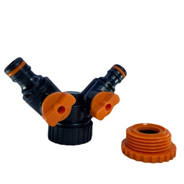 TRÓJNIK Z ZAWORAMI DO WĘŻA OGRODOWEGO 1x3/4