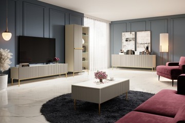 PIĘKNA witryna stojąca do salonu jadalni Nicole duża komoda kredens glamour