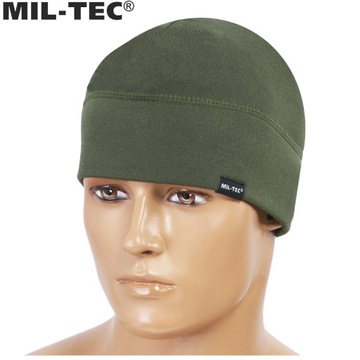 ТЕРМОАКТИВНАЯ ЗИМНЯЯ СПОРТИВНАЯ ШАПКА MIL-TEC BEANIE МЯГКАЯ ДЫШАЩАЯ Оливковая шапка