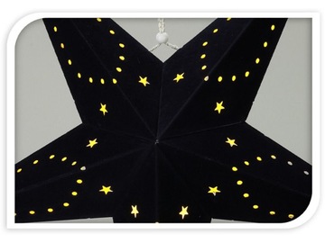 Велюровая звезда, черная, LED, 60 см