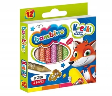 ВОСКОВАЯ СВЕЧА BAMBINO ШКОЛЬНЫЕ ЦВЕТА 12 ЦВЕТОВ