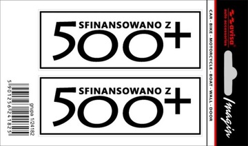 Naklejka na samochód SFINANSOWANE z 500+