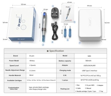 Dr Pen M8S беспроводной +2 картриджа DERMAPEN PRO