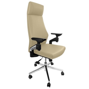 Elegancki fotel kremowy/beżowy obrotowy regulowany 4D Gunnar Spacetronik