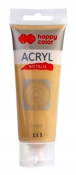 Farba akrylowa 75ml czyste złoto metalik Happy Col