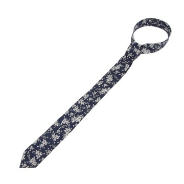 Bawełniany krawat Skinny Tie z kwiatowym nadrukiem