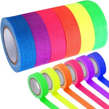 TAŚMA KLEJĄCA ŚWIECĄCA W CIEMNOŚCI FLUORESCENCYJNA UV KOLOROWA DO DEKORACJI