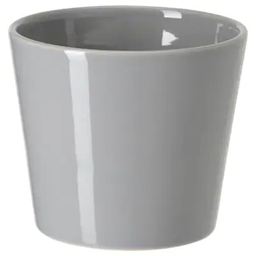 OSŁONKA DONICZKI CERAMICZNA SZARA 15cm SKOGSVINBAR