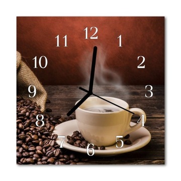 Zegar szklany ścienny Cichy Kawa