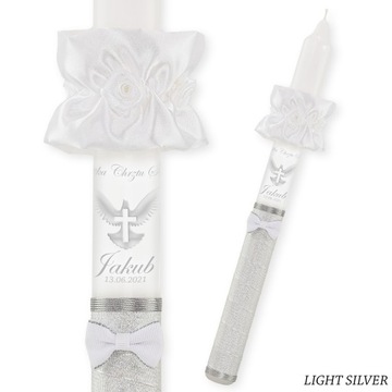 КРЕЩЕННАЯ СВЕЧА и КОРОБКА с серебряным изображением