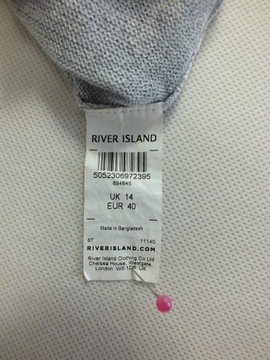 W3" RIVER ISLAND Srebrny sweter tunika 42 44
