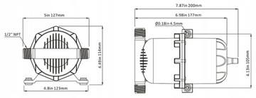 РАСШИРИТЕЛЬНЫЙ ВОДЯНОЙ БАК ДЛЯ НАПОРНОГО НАСОСА / ГИДРОФОР 0,75 Л SEAFLO