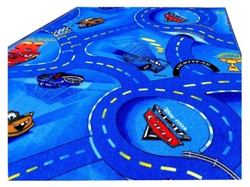 Tani DYWAN Dziecięcy Niebieski Cars 100x160