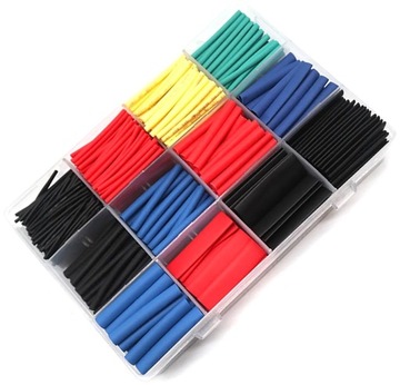 НАБОР ТРУБОК ТЕРМОУСАДОЧНЫЕ ТРУБКИ ЦВЕТНЫЕ ИЗОЛЯЦИОННЫЕ КОЛБАЧКИ 800 шт. КОРОБКА