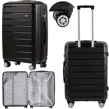 MOCNA WALIZKA ŚREDNIA M 64L POLIPROPYLEN Q181BK