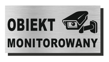 TABLICZKA OBIEKT MONITOROWANY Aluminiowa 20x10 cm