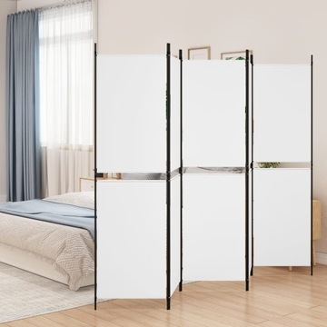 PARAWAN 5-PANELOWY, BIAŁY, 250X180CM TKANINA