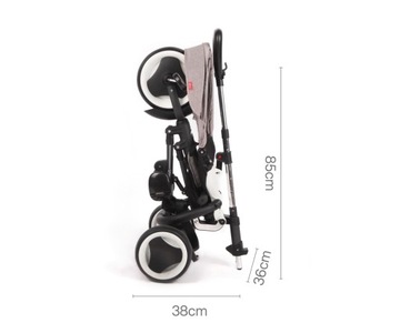 Трехколесный велосипед Rito Qplay детский с навесом, серый