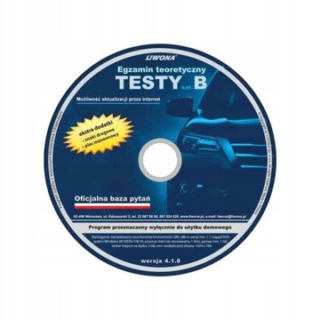 Testy na Prawo Jazdy + Nauka i Egzamin kat. B, Nowa Płyta CD 2024! + Bonus