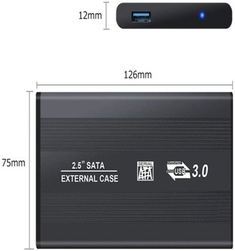 КОРПУС ДЛЯ ДИСКА 2,5 ДЮЙМА, ОТДЕЛЕНИЕ ДЛЯ ЖЕСТКОГО ДИСКА SATA USB 3.0