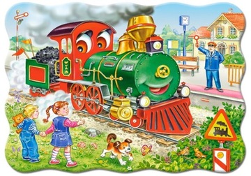 PUZZLE 30 EL. ZIELONA LOKOMOTYWA POCIĄG CASTORLAND