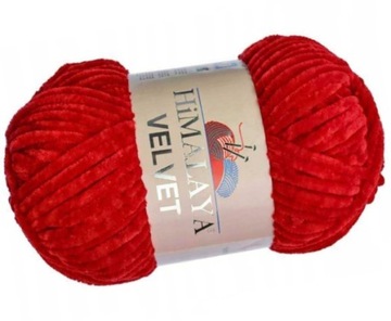 Włóczka Himalaya Velvet 90018 Czerwony Czerwona 120m 100g