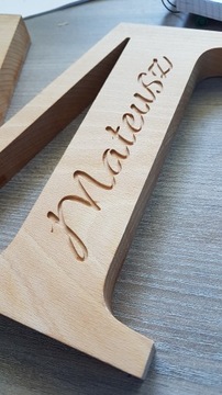 Буквы деревянные, деревянные буквы с гравировкой, 25 см.