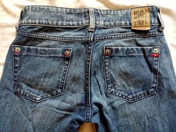 spodnie jeans dżinsy biodrówki BIG STAR r.S / 36~lekkie dzwony