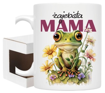 KUBEK DLA MAMY ŻAJEBISTA MAMA śmieszny tekst DZIEŃ MAMY + KARTONIK